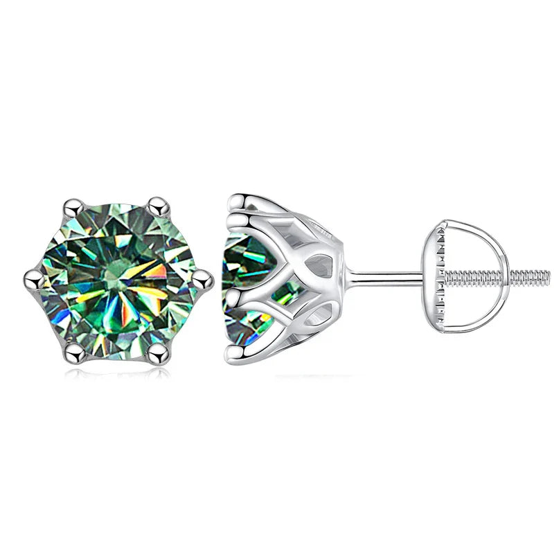Colorful Moissanite Stud Earrings