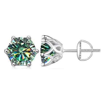 Colorful Moissanite Stud Earrings