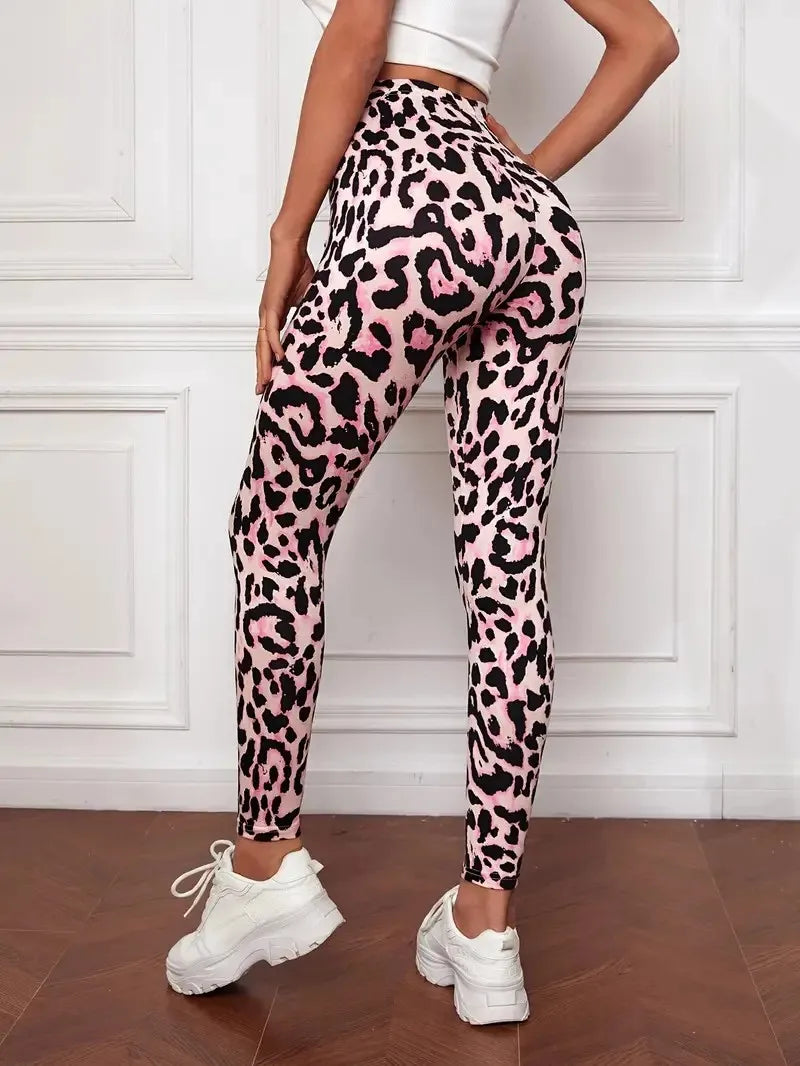 VESICE Leopard Print Slim Leggings
