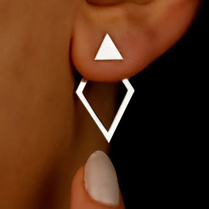 Retro Geometric Stud Earrings