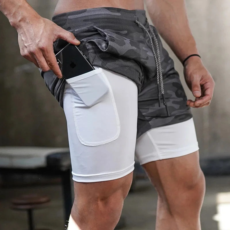 2-in-1 Camo Running Shorts