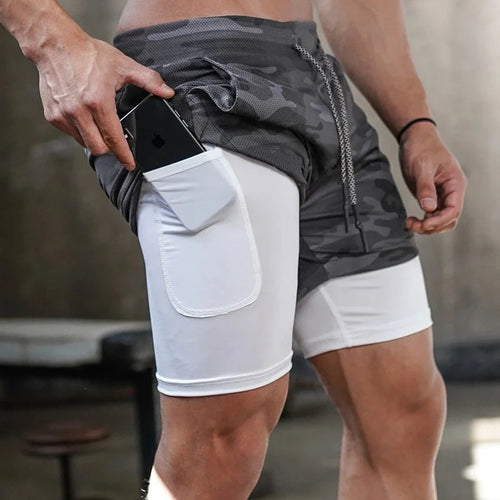 2-in-1 Camo Running Shorts