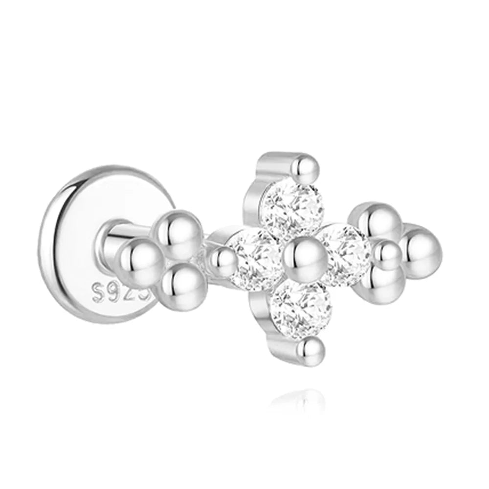 Geometric Pearl Zircon Studs