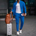 Waffle Zip Shirt Coat Trousers Set