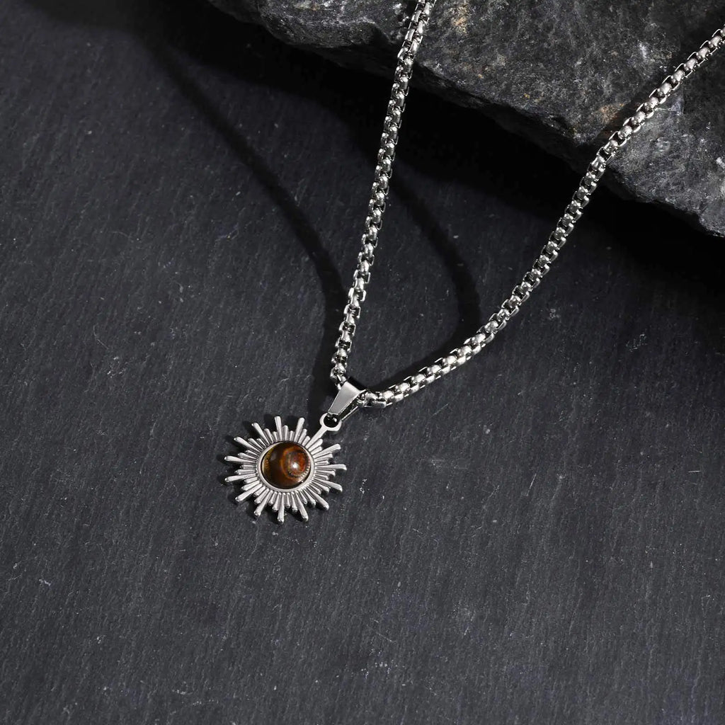 Vnox Sunflower Pendant Necklace