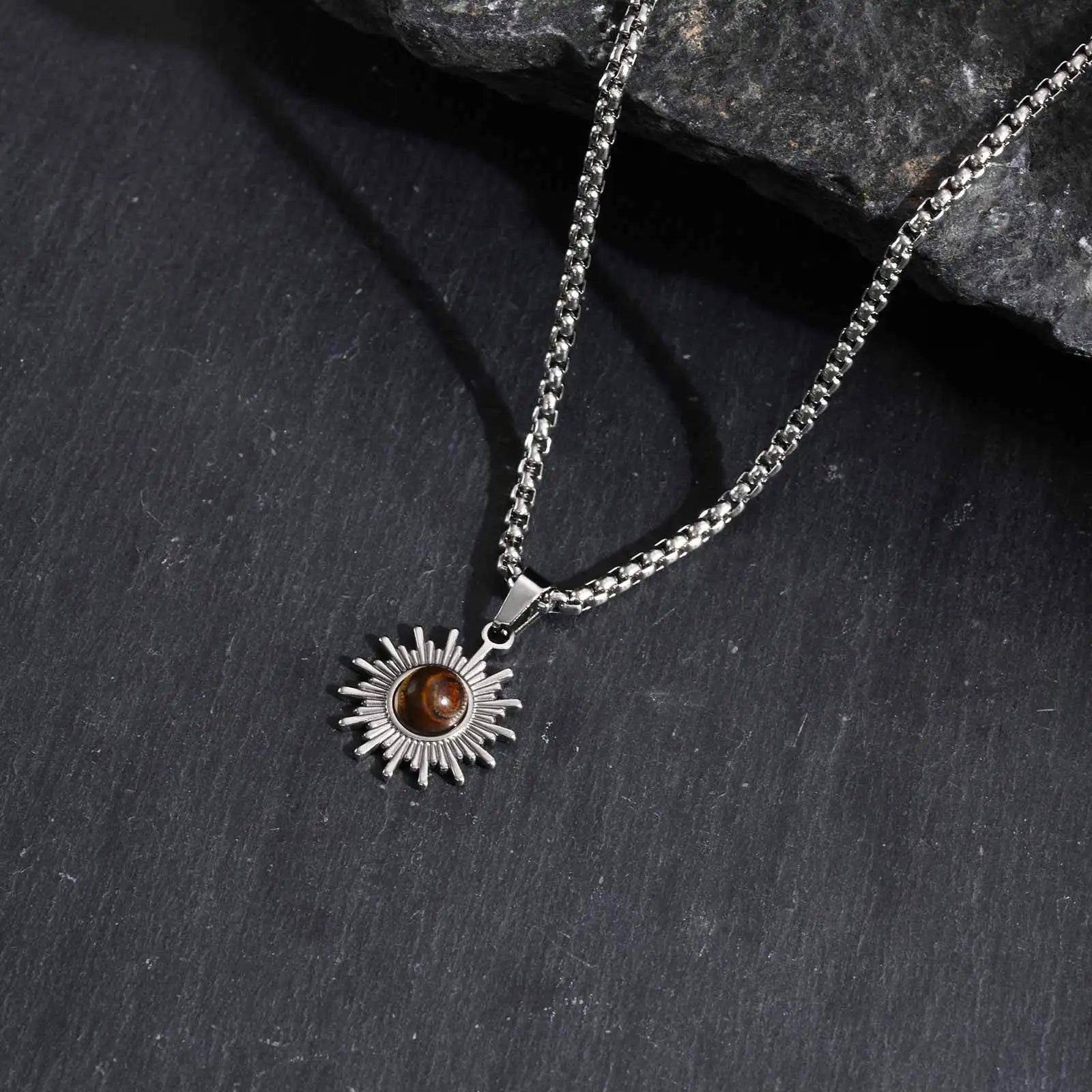 Vnox Sunflower Pendant Necklace