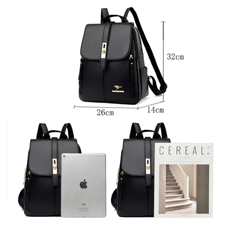 Women Leather School Bookbag