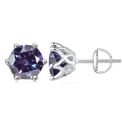 Colorful Moissanite Stud Earrings