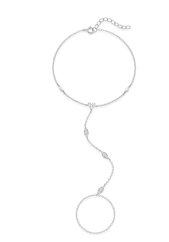 Zircon Silver Charm Bracelet