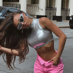 Broadcloth Solid Crop Tank Top