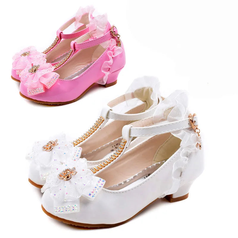 Girls White Princess Heels