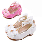 Girls White Princess Heels