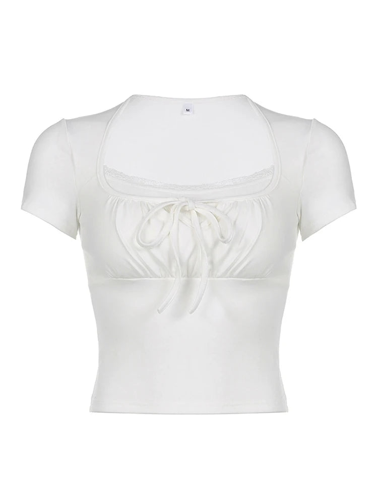 Casual White Knitted Tee