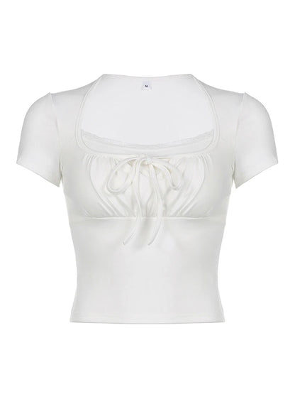 Casual White Knitted Tee
