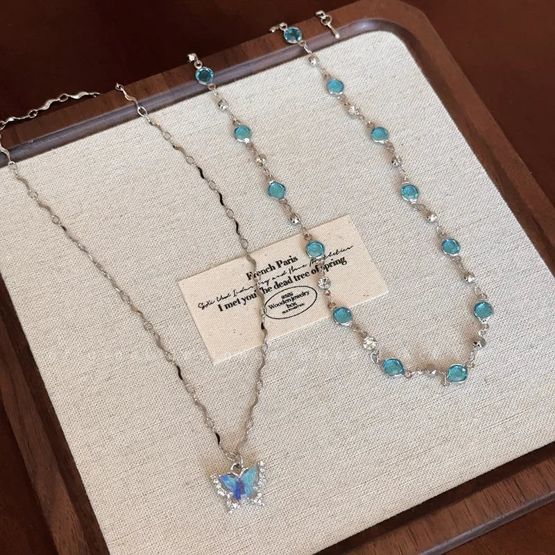 Crystal Butterfly Choker Chain
