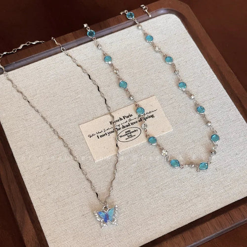 Crystal Butterfly Choker Chain