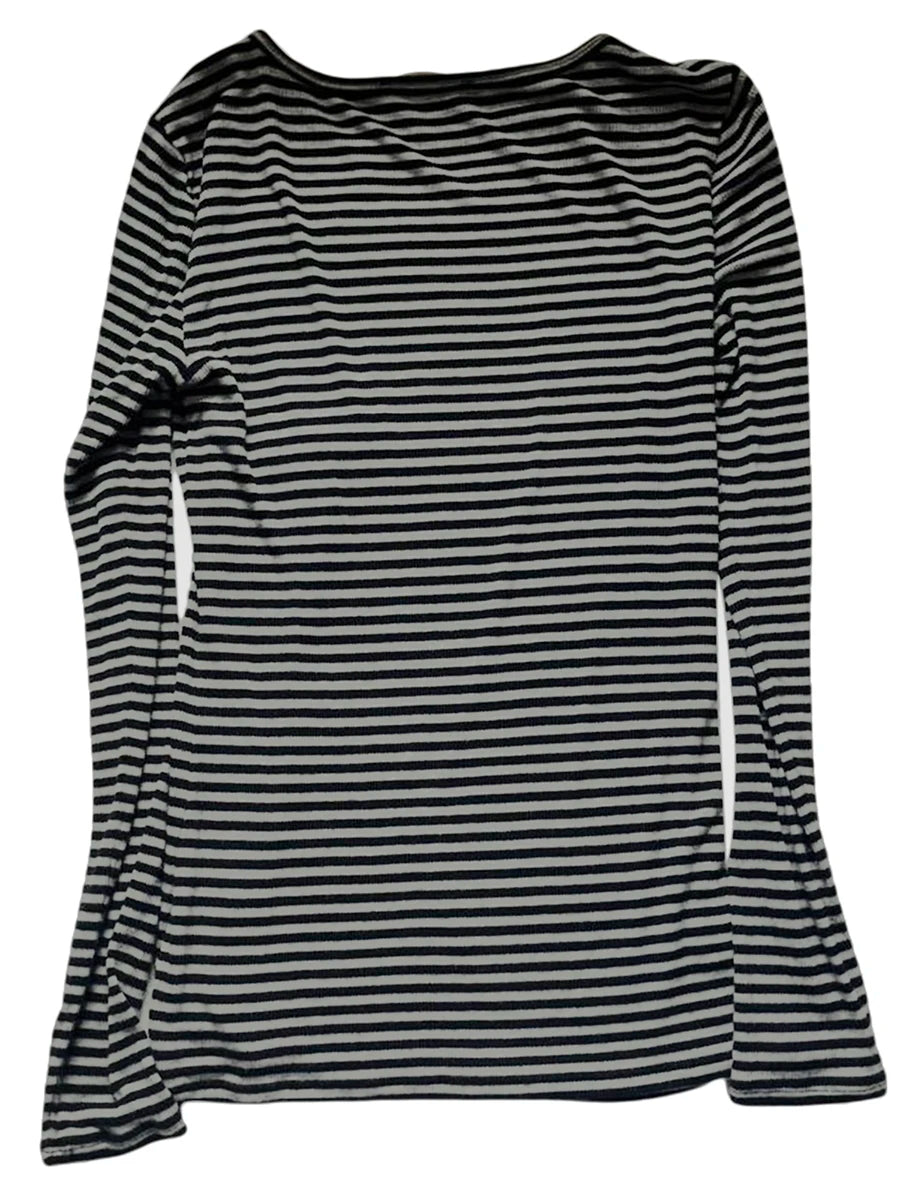 Broadcloth Striped Crew Neck True-To-Size Fit T-Shirt