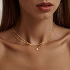 Zircon Round Pendant Necklace