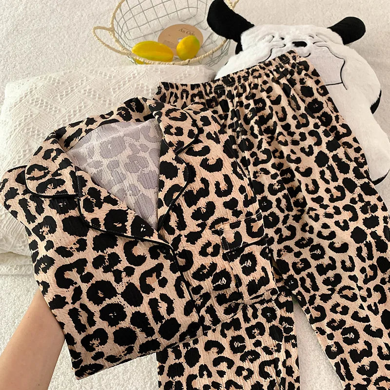 Bold Leopard Print Classic Pajama Set