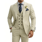 Three-Piece Double-Breasted Formal Tuxedo
