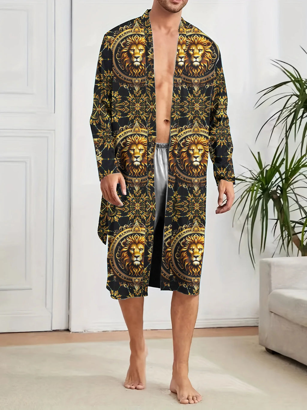 3D Digital Printed Lion Bathrobe
