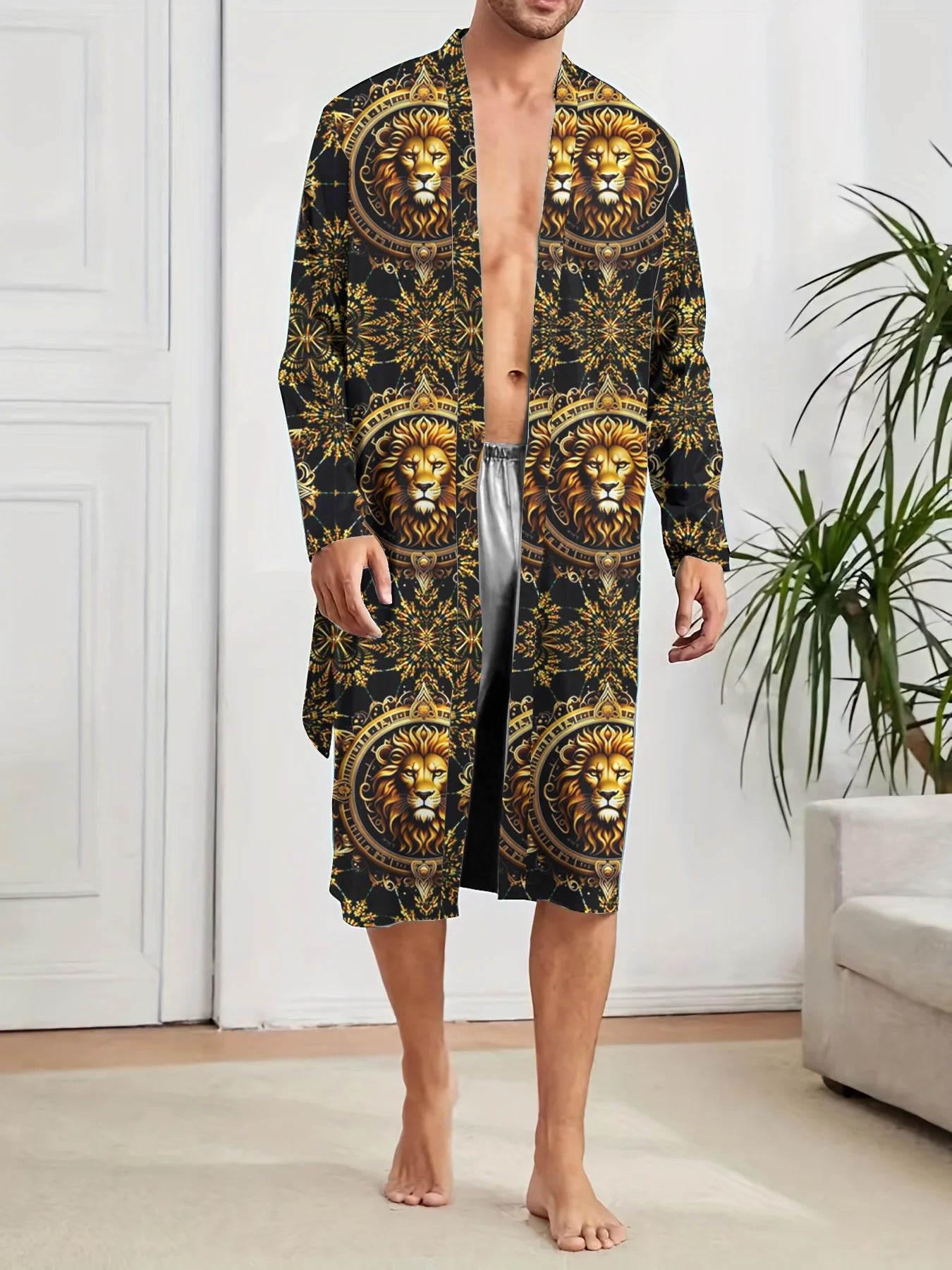 3D Digital Printed Lion Bathrobe