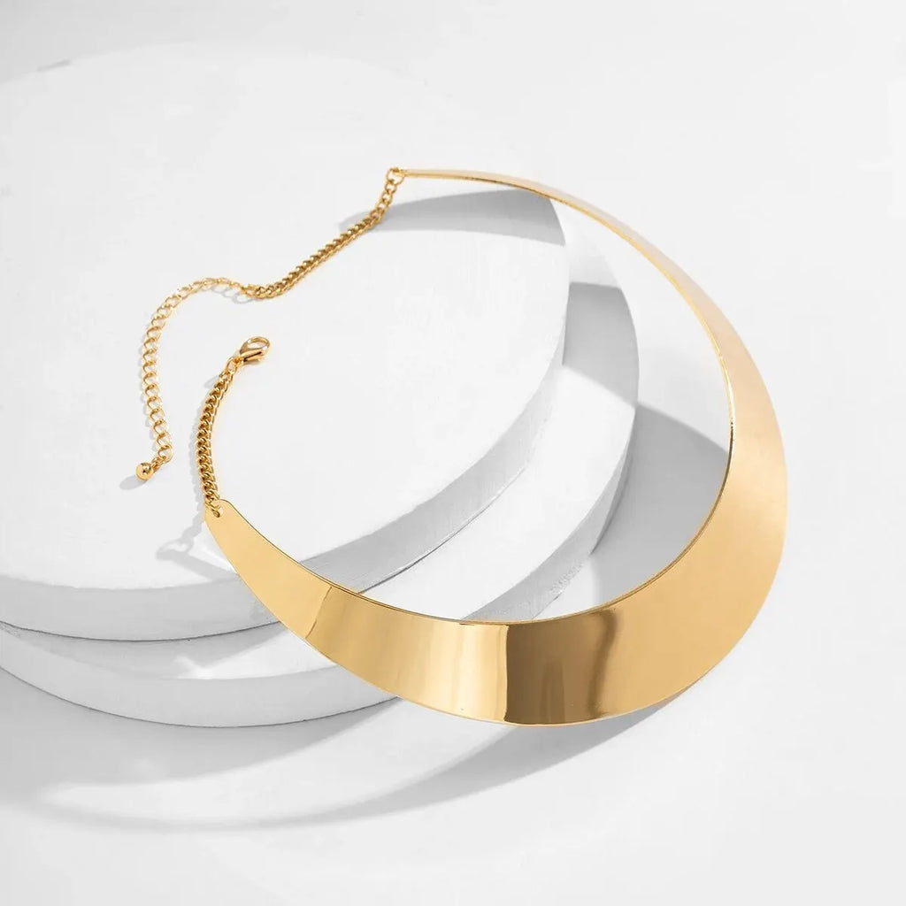 Punk Geometric Torque Necklace