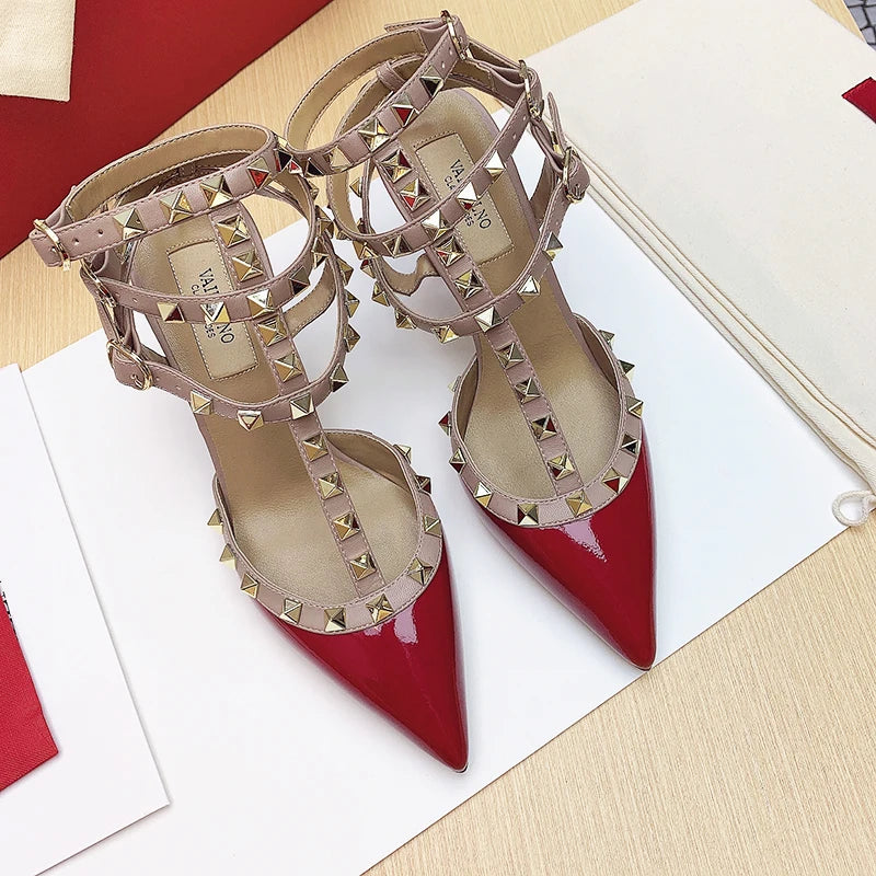 Patent Leather Ankle-Strap Sandals