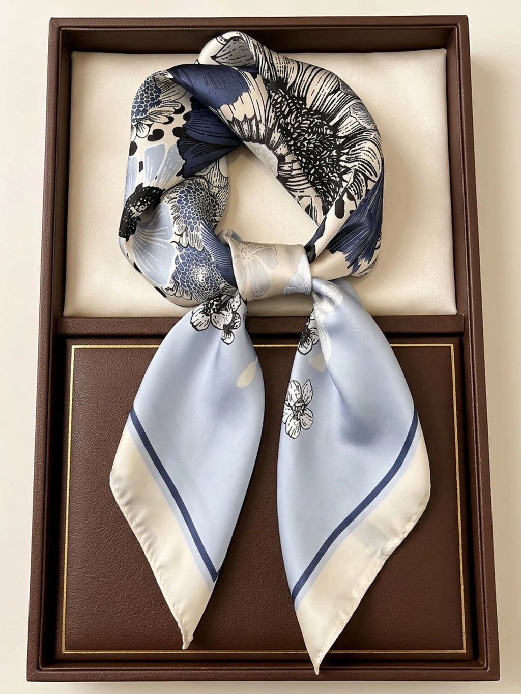 Pink Floral Silk Square Scarf