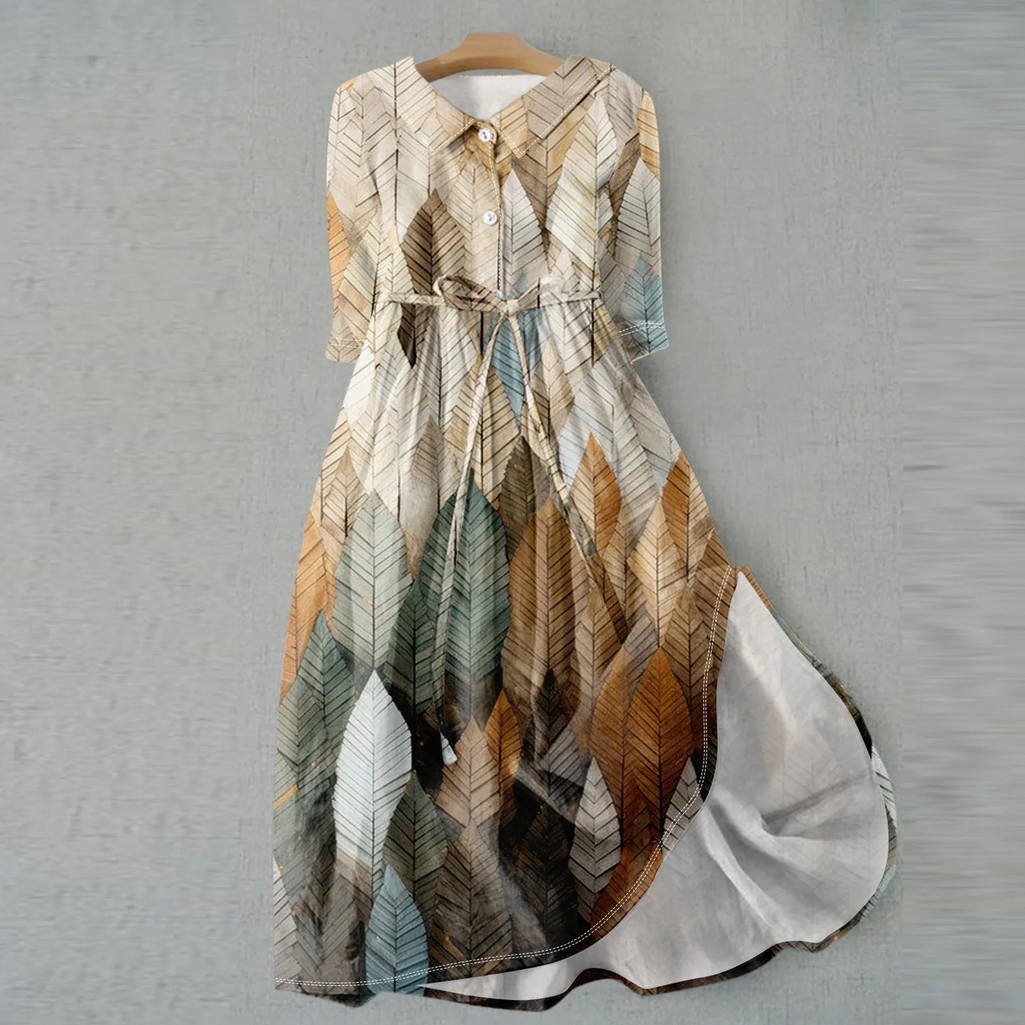 Floral Lapel Party Dress