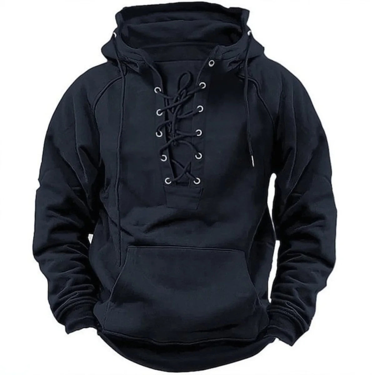 Retro Lace-Up Hoodie