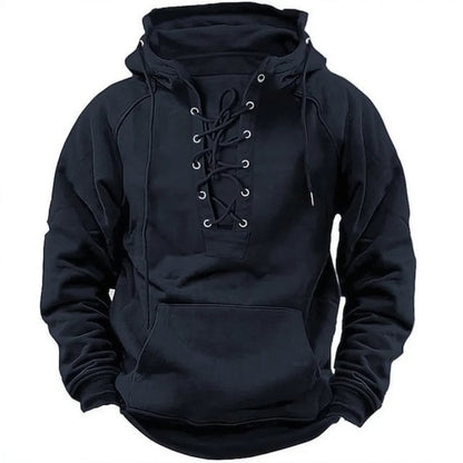 Retro Lace-Up Hoodie