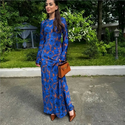 Multi-Color Print Waist Dress