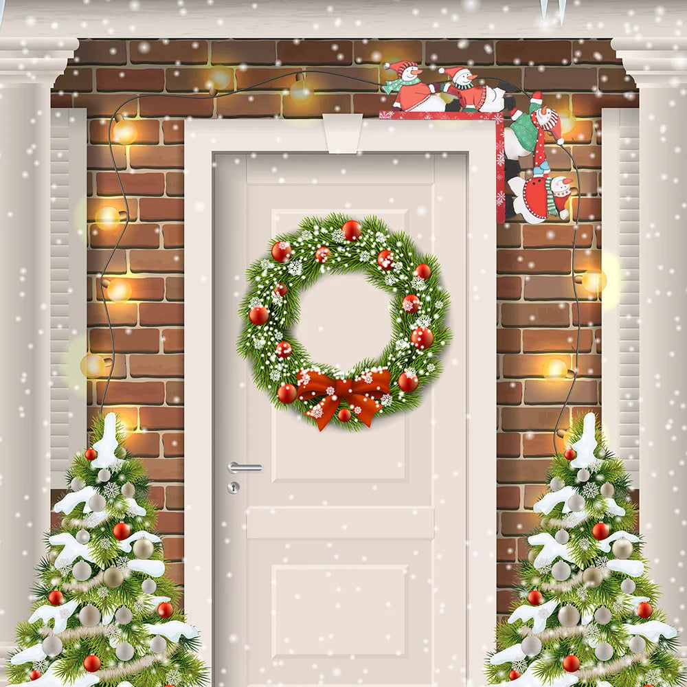 Christmas Wooden Door Frame Corner Decoration