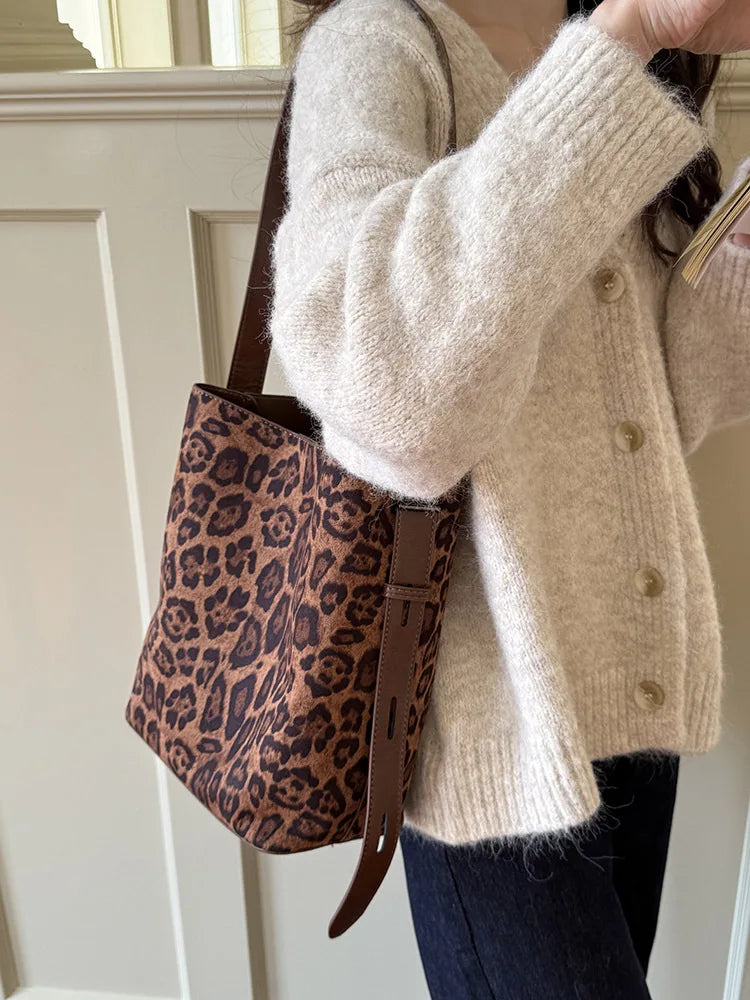 PU Bucket Shoulder Bag for Women