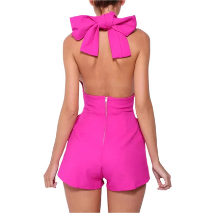 Office Patchwork Backless Suit