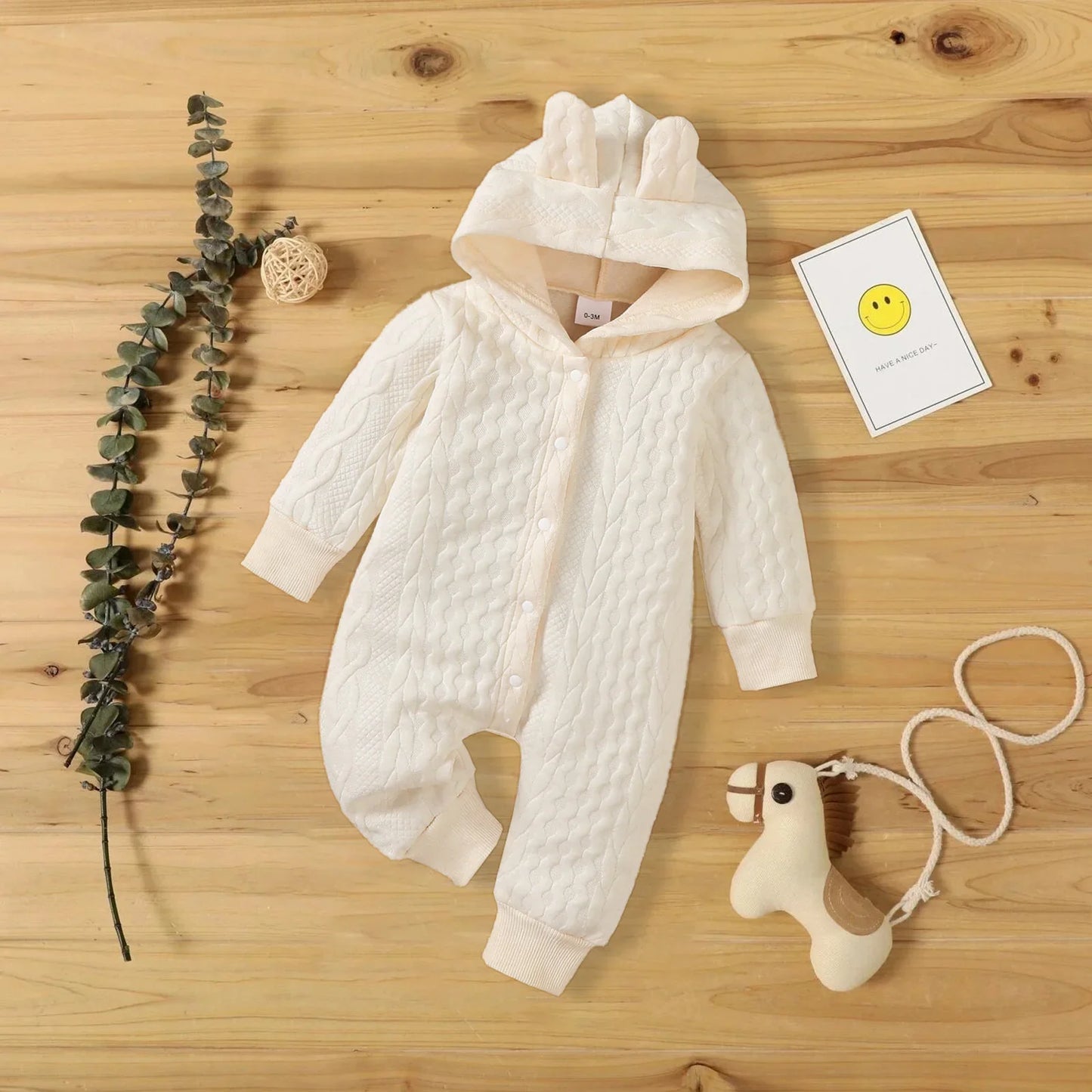 Newborn Hooded Baby Romper