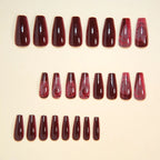 Gothic False Nails Dark Red