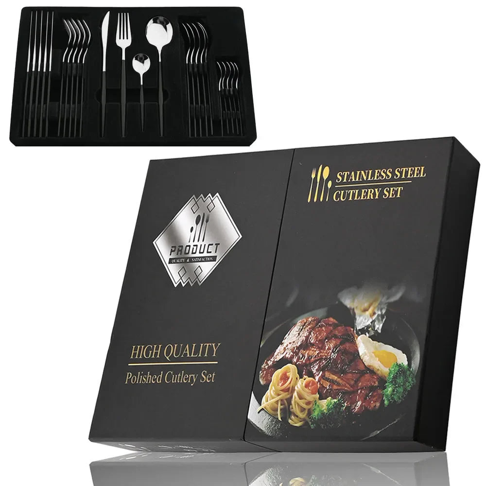 24Pcs Stainless Flatware Set