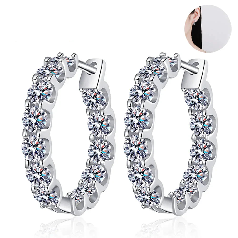 2.6CT Moissanite Hoop Earrings