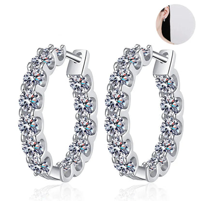 2.6CT Moissanite Hoop Earrings