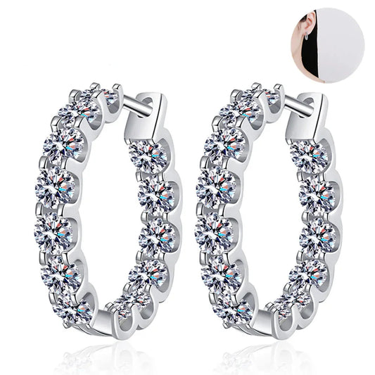 2.6CT Moissanite Hoop Earrings
