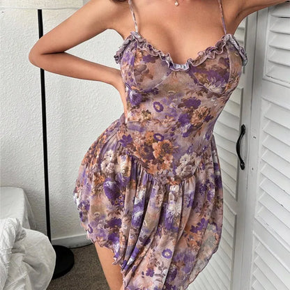 Floral Pleated Babydoll