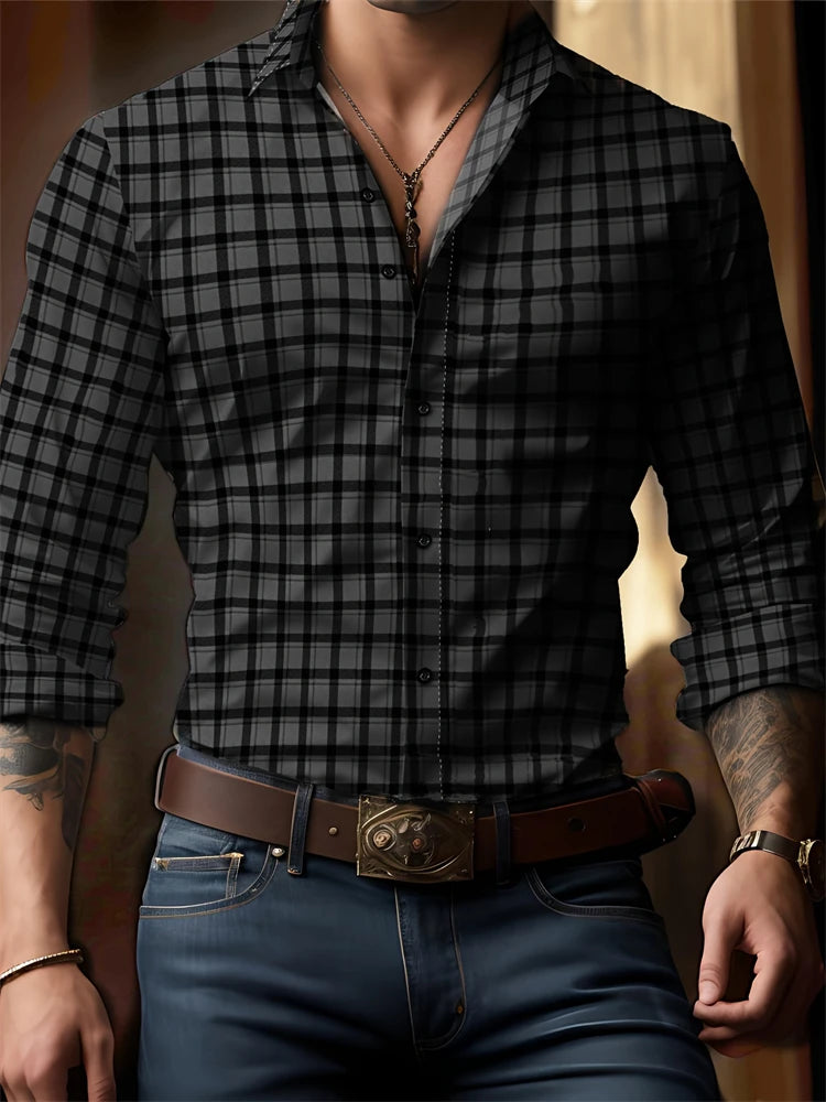 V-Neck Print Casual Shirt