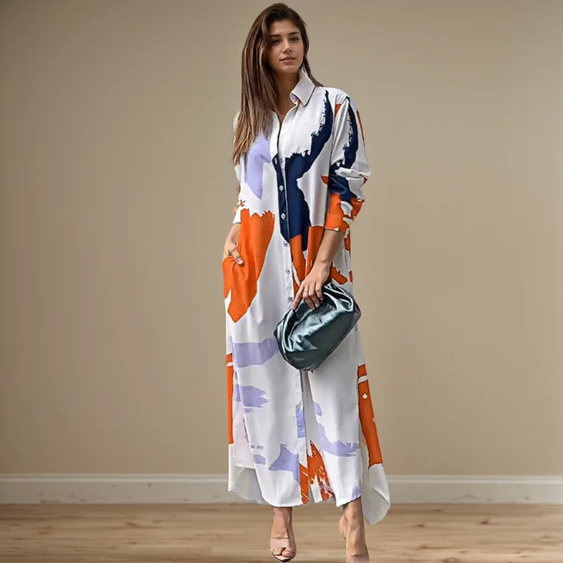 Elegant Printed Long Dress