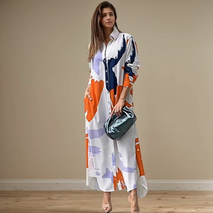 Elegant Printed Long Dress