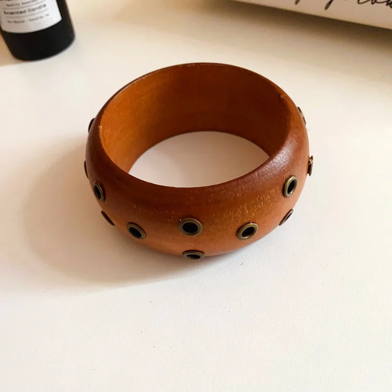 Vintage Wooden Round Bangle