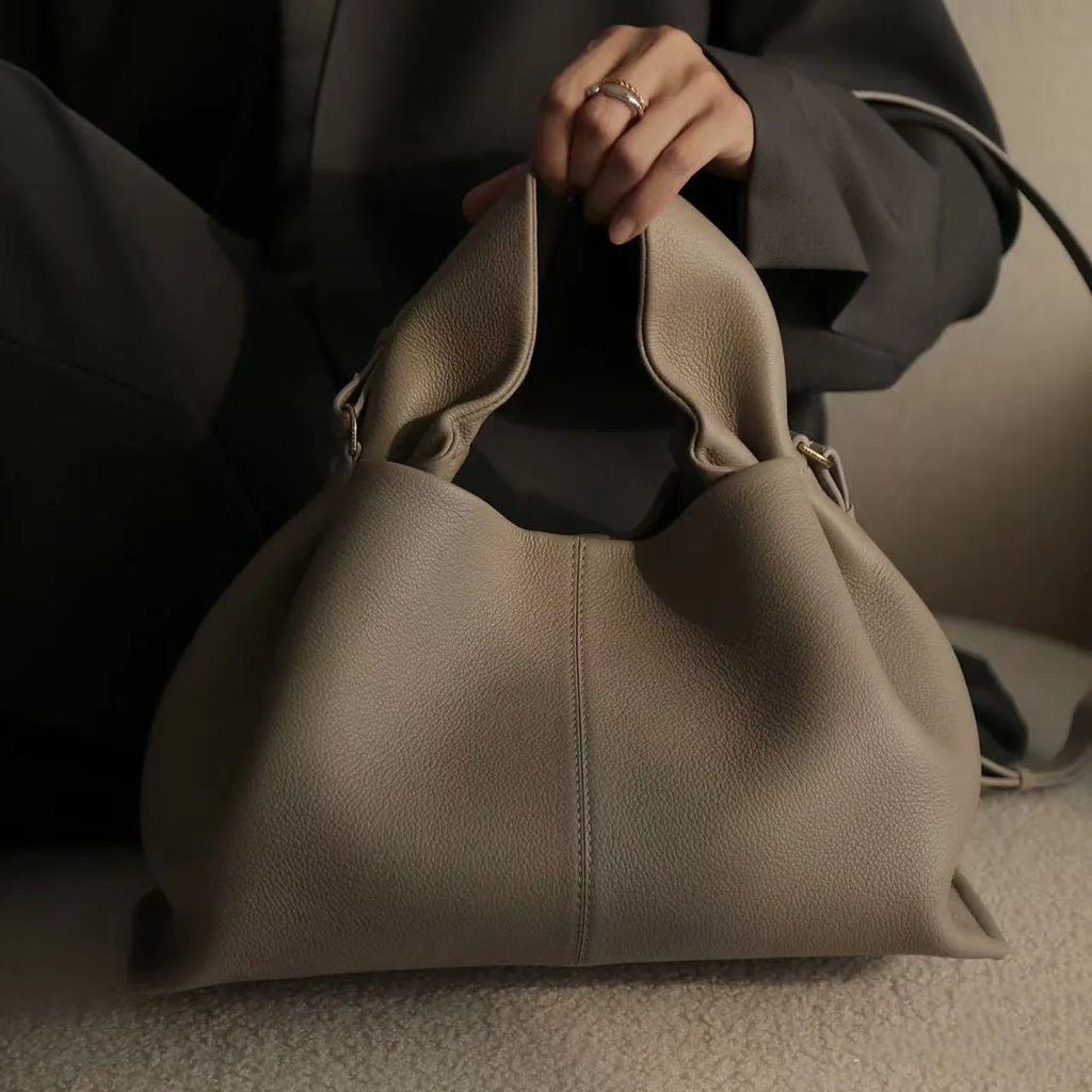 Pleated Leather Crossbody Bag