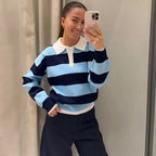 Striped Polo Sweater