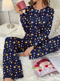Cozy Geometric Thick Knit Pajama Set